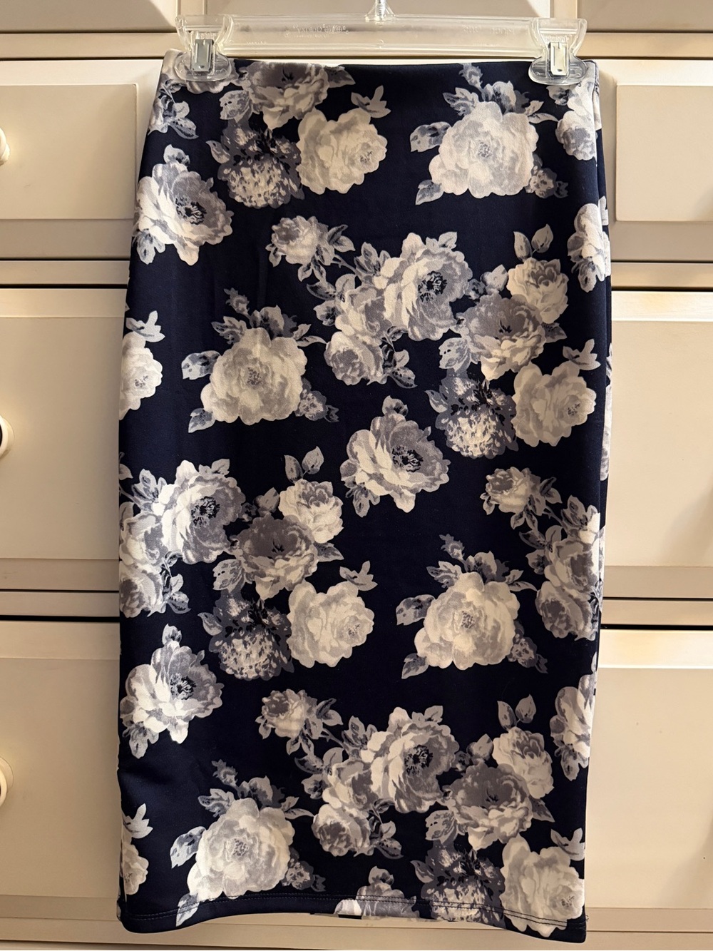 DNA Couture Navy Floral Pencil Skirt Size Small